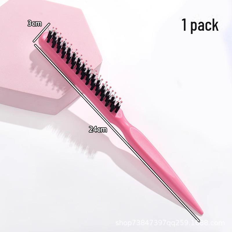 

TikTok в тренде: 3-рядная расческа с хвостиком из свиной щетины для укладки, разглаживания и укладки пушистых, вьющихся волос 1 piece розовый
