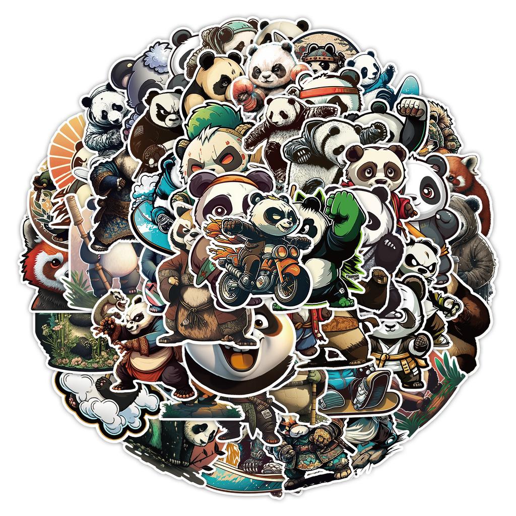 50 Panda Graffiti Stickers Pack Computer Mobile Phone Water Cup Decoration Stickers Waterproof Creative Cartoon DIY Stickers