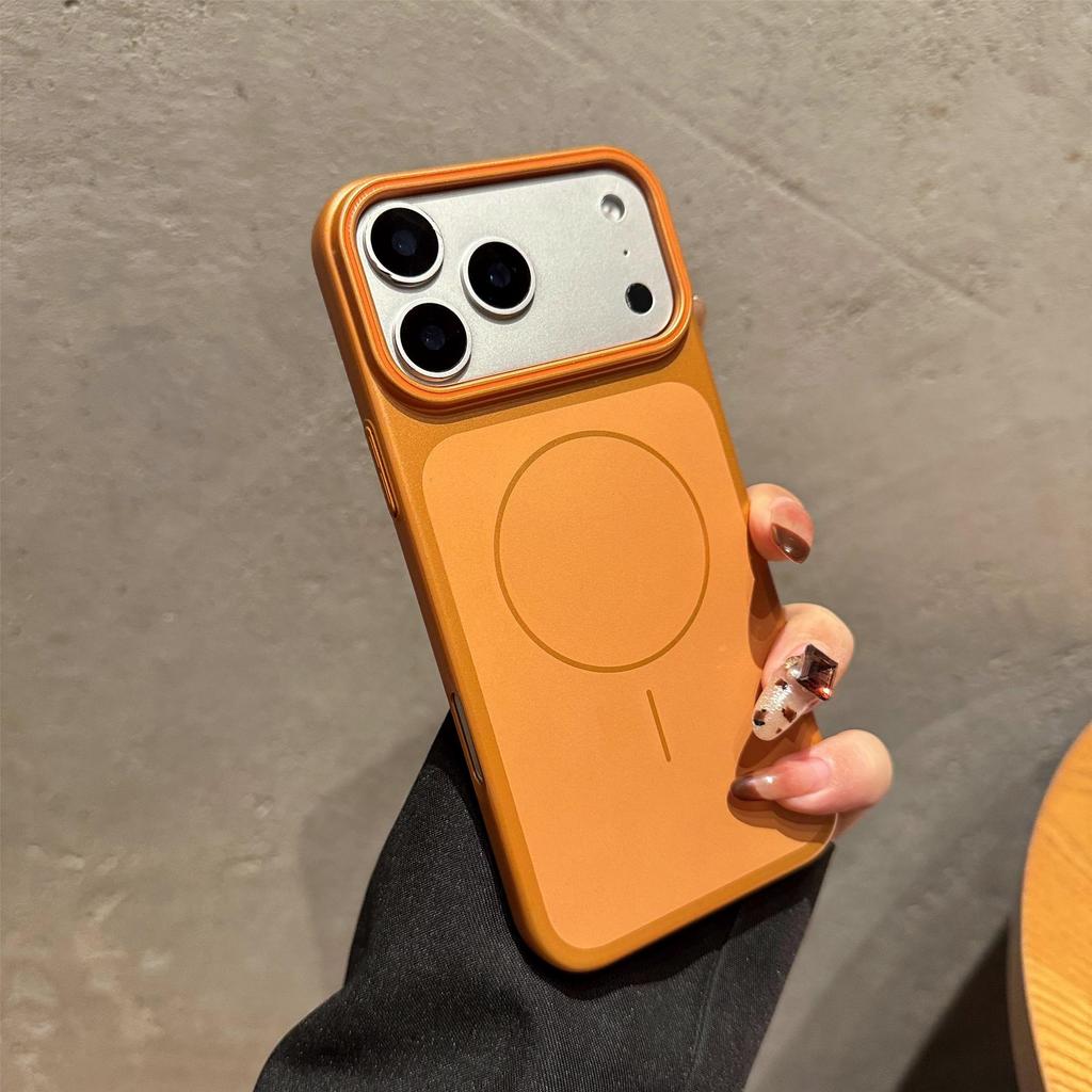 Apple 17 Pro Max Imitation Metal Case for iPhone 16 with Fine Ring & Magnetic Charging - 15 Protective Case
