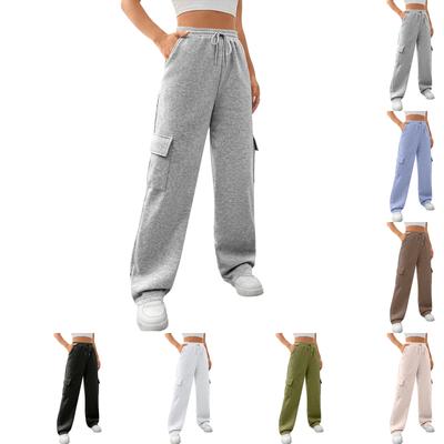Women's Casual, Stylish, Loose-fitting, Sporty Drawstring Waist Wide-leg Pants