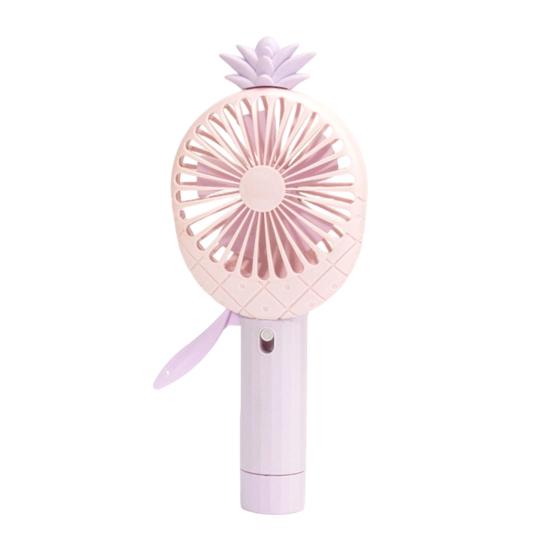Pineapple Carrot Handheld Fan Press Misting Summer Cooling Fan Lightweight Portable Travel Outdoor Manual Mist Spray Personal Fan