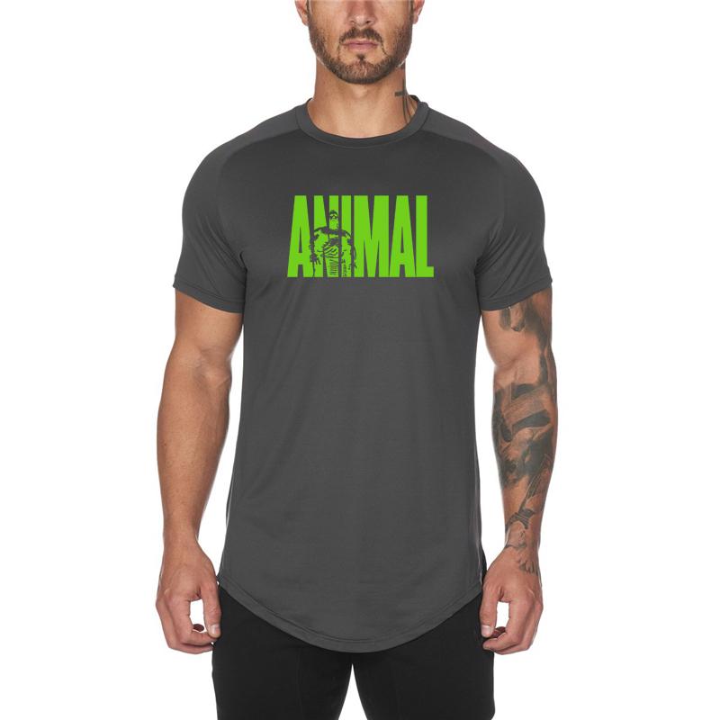 

Muscleguys Muscle Мужские повседневные летние уличные футболки сухого кроя черного/белого/серого цвета XL серый