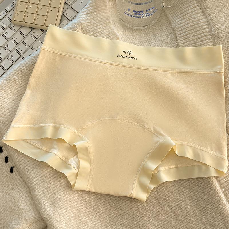 Ladies Spring Cotton 10A Antibacterial Extended Crotch Comfortable Mid Waist Flat Angle Briefs