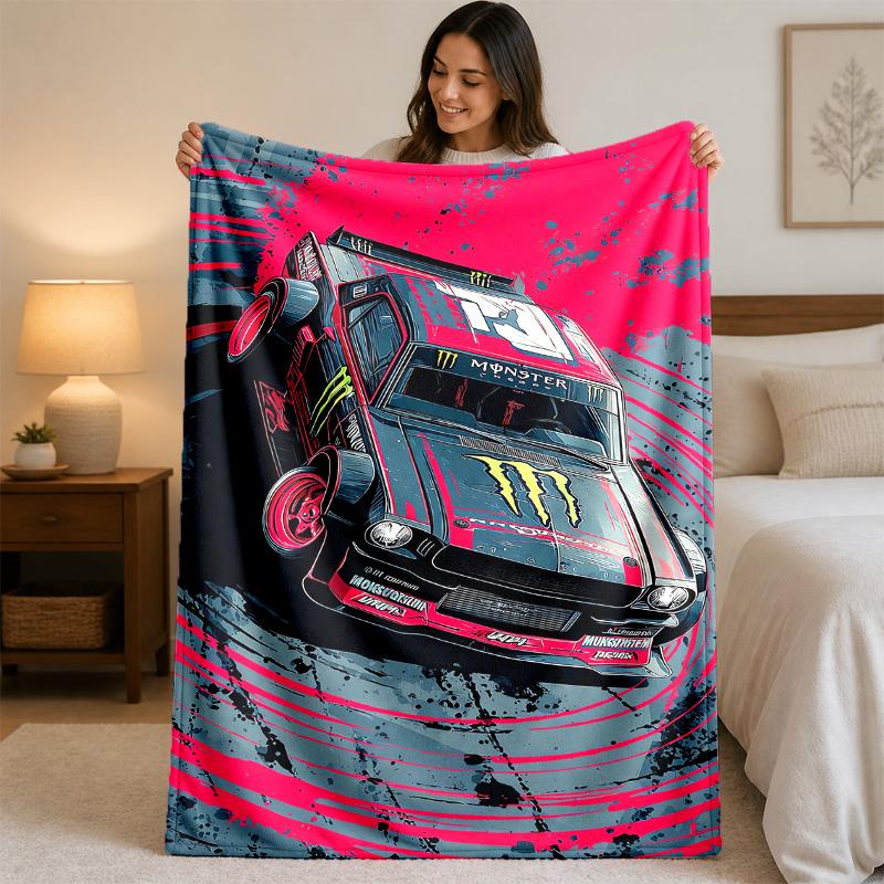 Coperta in Flanella Stampata Monster Energy Morbida Calda Coperta Plaid in Peluche Per Letto Divano Divano Uso Domestico Interno