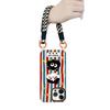 Hanging Rope Card Bag Phone Case Striped Cat for Apple 17PROMAX Cooling Temperament Shell Bracelet Phone Case