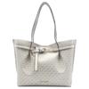 MK Emilia Commuter Date Letter Logo Central Zipper Compartment Canvas Tote Bag Women Tote Beige 35S1GU5T7B-LT-CRM-MULTI