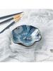 1pc Ceramic Petal Shaped Jewelry Tray, Simple Irregular Jewelry Plate for Jewelry Storage, Display, Storage or Home Decoration