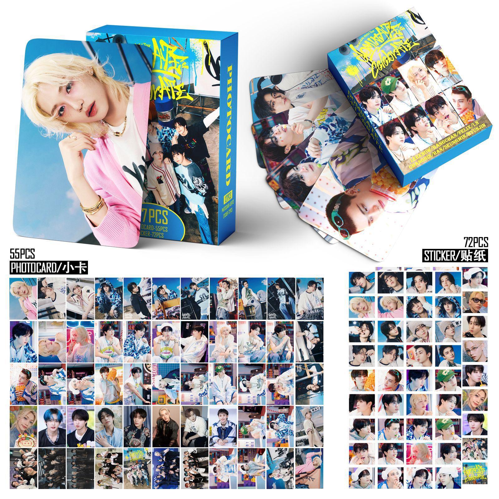 127Pcs Stray Kids Lomo Card Sticker World Tour Dominate: Celebrate Skzoo Collection Card Peripheral Gifts