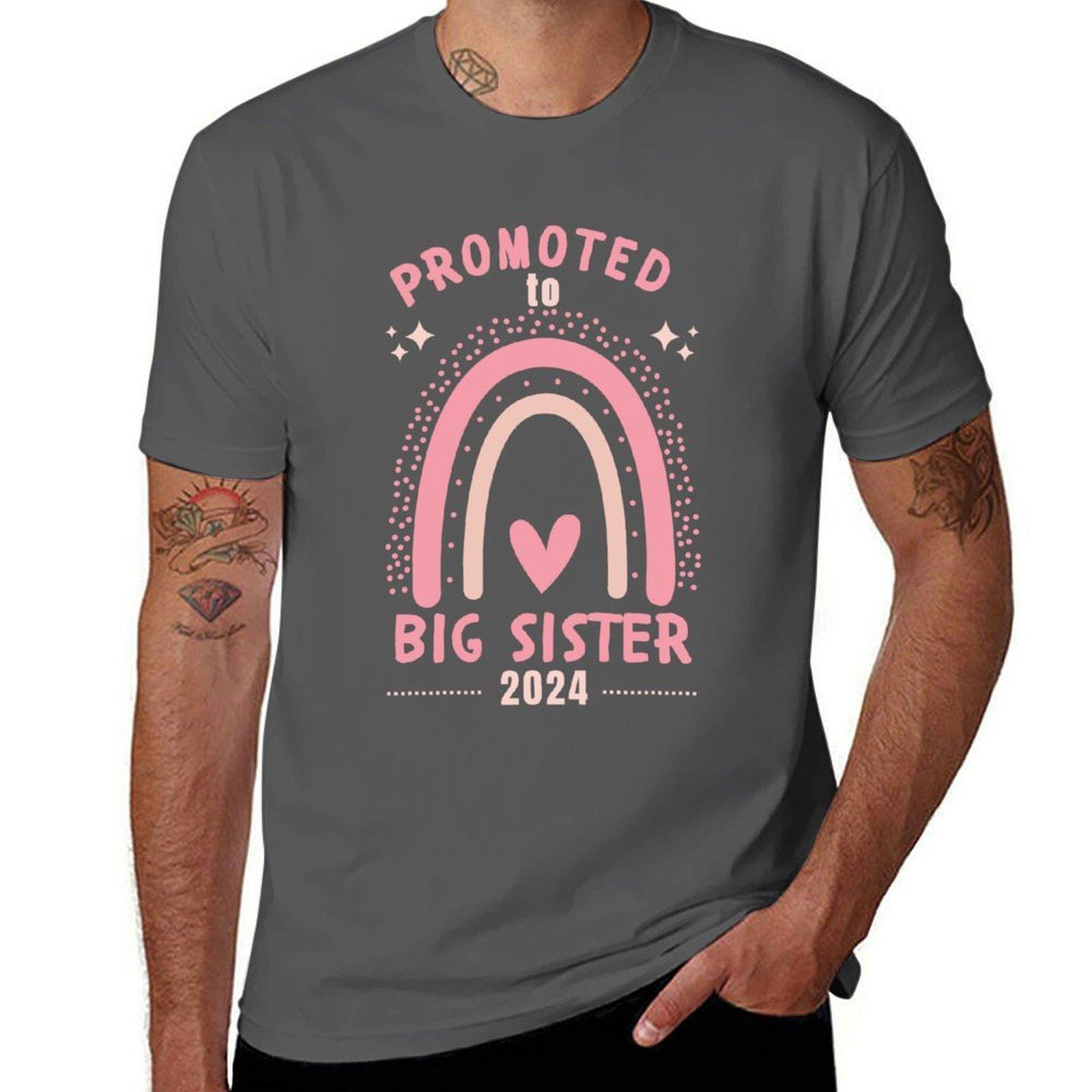 

Promoted to big sister 2024 rainbow heart and stars T-Shirt t shirts with prints graphic t shirts for man T-Shirt 4XL