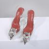 Elegant Rhinestone Satin Stiletto Heels Pointed Toe Women Sandals Summer Shoes
