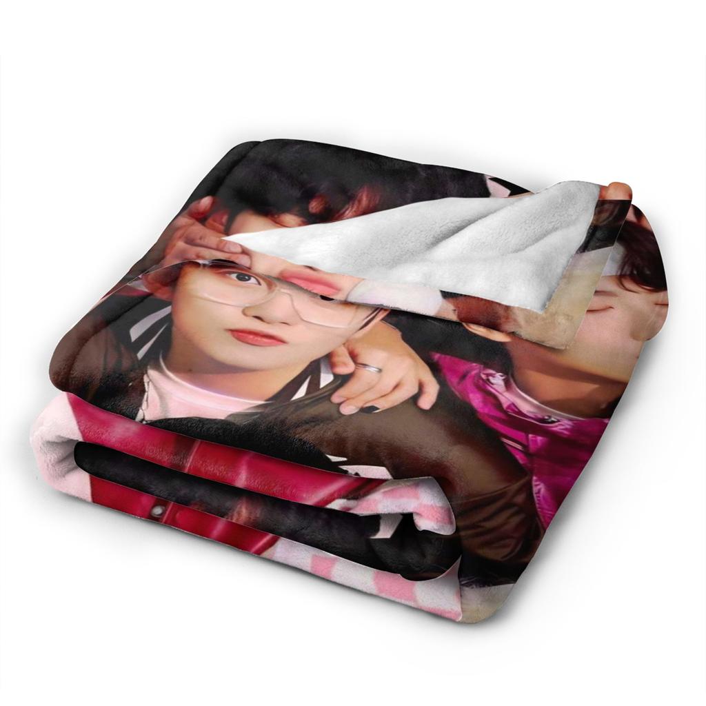 Kpop A-AteezS Blanket Soft Novelty Plush Bedding Throws For Child Bedroom Flannel Bedspread Bed Cover