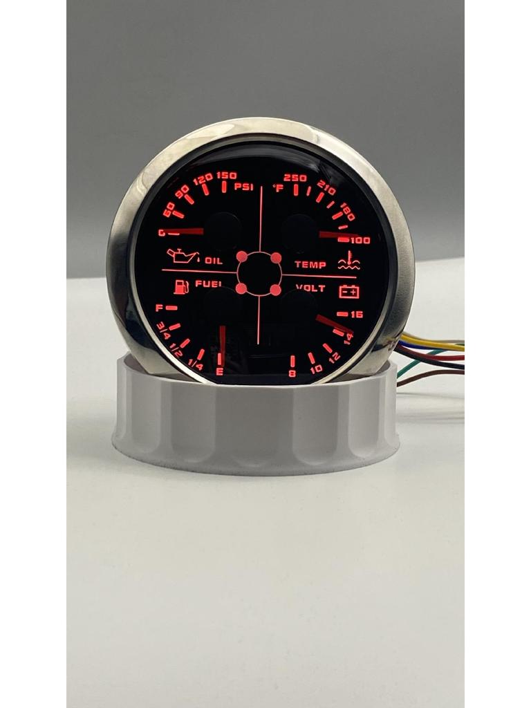 85mm Multi-Function Gauge: Voltmeter, Water Temp, Oil Level & Pressure