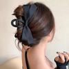 Big Silk Bow Ribbon Hairpin Korean Style Black Bowknot Hair Clip For Girls Vintage Satin Hairpins  Versatile Large Hair Claw