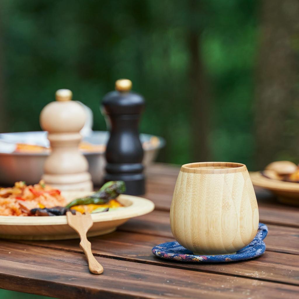 RIVERET Vessel Glass Locking 240ml Bamboo Dishwasher Safe Brown RV-116B