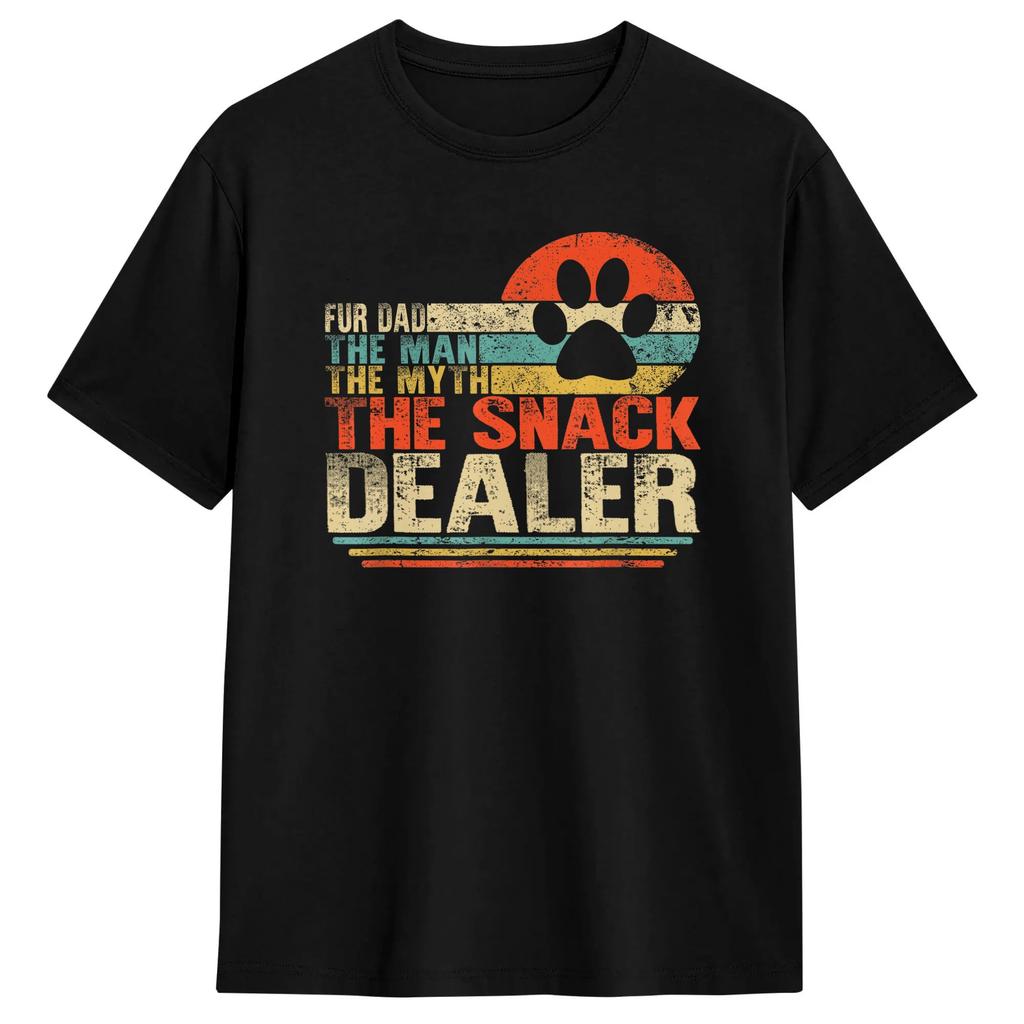Unisexs Tshirt Retro Fur Dad The Unisex The Myth The Snack Dealer Dog Dad Tshirts Fashion Summer Tees Vintage 100 Cotton Clothes