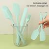 6pc Silicone Spatula set for baking-cake frosting kit with brush, non-stick scrapers & cream spreads |   cute kitchen gadgets