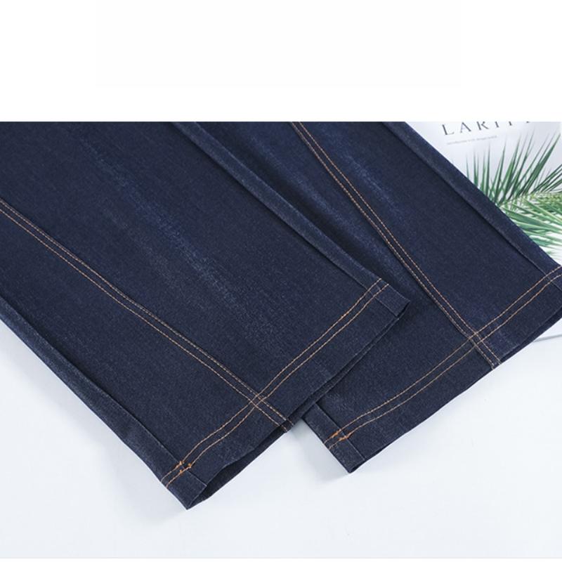 New Denim Dark Blue Wide-Leg Jeans Spring Summer Ice Silk Straight-Leg Floor-Length Pants