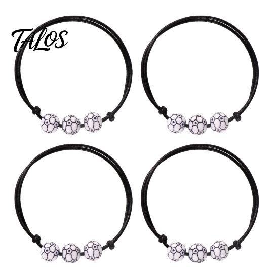 Durable Braided Rope Accessory 4 Pcs Sports Balls Bracelets, Adjustable String Bracelet, Unisex Athletic Wristband Handmade Woven Cord Team