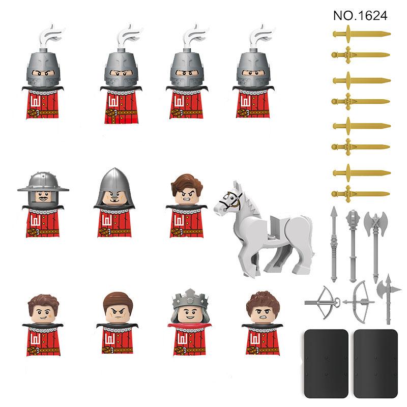 Medieval Building Blocks Accessories MOC Castles Dragon Knights Army Soldiers Warrior Helmets Shields Armors Axes Toy Gift S038