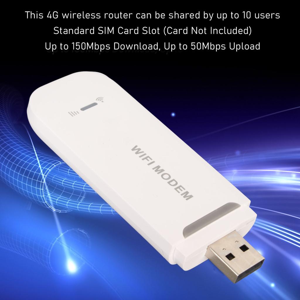 4G WiFi Router High Speed Multi 150Mbps SIM Card Slot Plug and Play Wireless LTE Router USB Power for Family