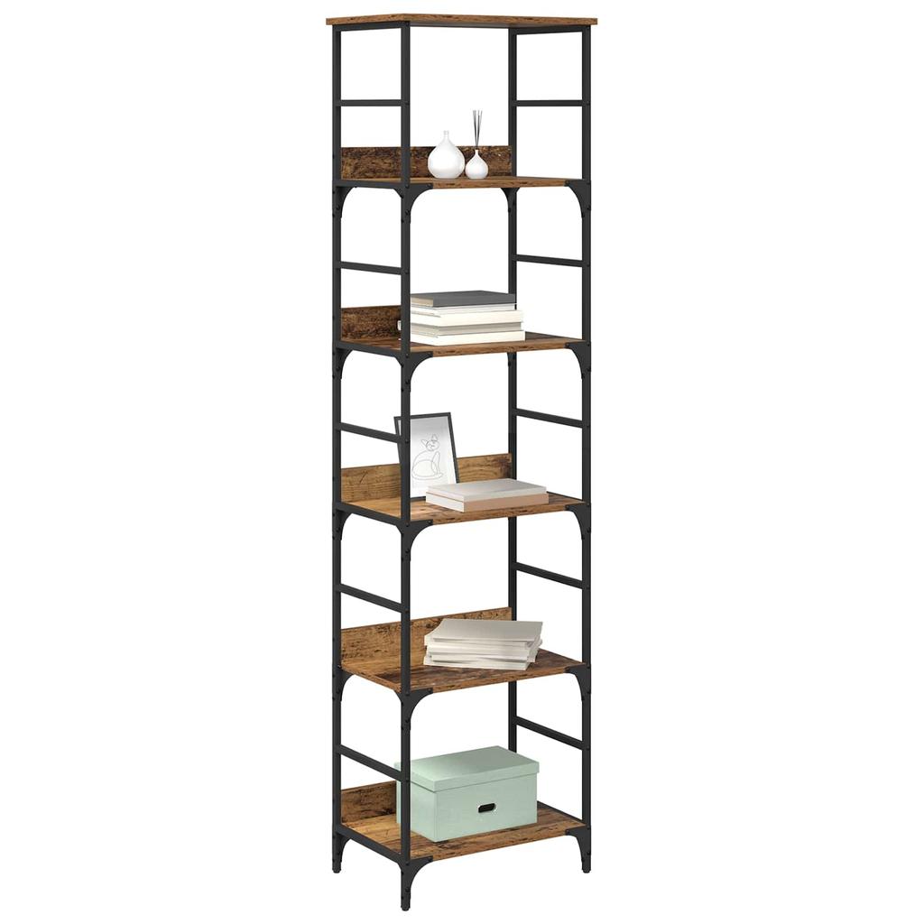 Bookshelf 5 Tiers 50 x 33 x 188.5 cm Engineered Wood Reclaimed Wood