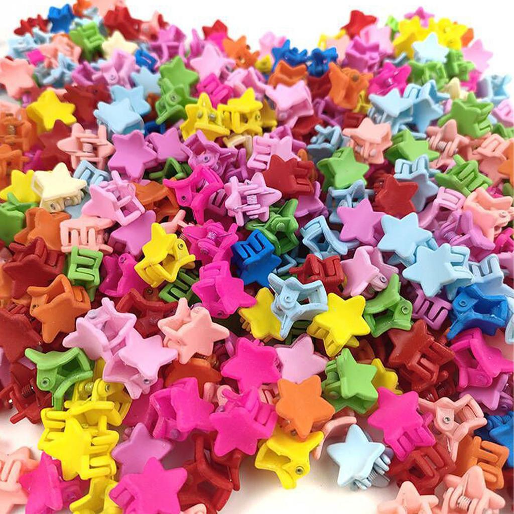 50pcs Mini Hair Claw Clips Colorful Strong Hold Lightweight Cute Small Star Hair Clamps for Girls Women