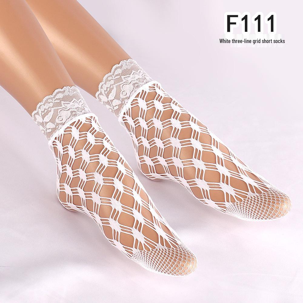 Calzini Sexy Neri a Rete per Caviglia da Donna – Stile Retro Harajuku, Sottili Estivi