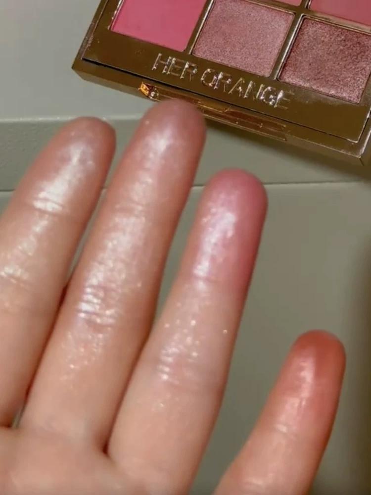 Herorange Pink Mist Dream Nine-Color Eyeshadow Palette Matte Smoky Pink Series Fine Shimmer Pearlescent Brightening Young Girl Makeup