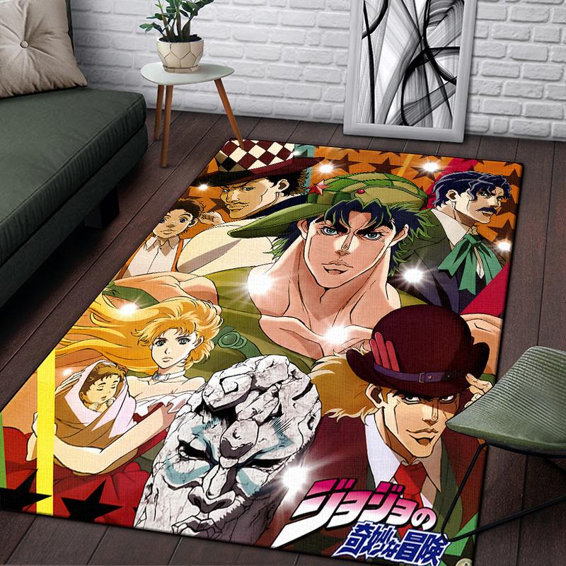 Jojo Anime piękny obraz dywan do salonu duży dywanik czarny miękki dywan maty do dekoracji domu dywaniki Boho piknik