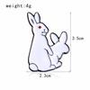 Cartoon Lovely White Rabbits Brooch Pins Animal Brooch Denim Jacket Pin Badge Gift Funny Fashion Jew