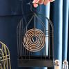 Yousheng Bird Cage Incense Coil Holder with Ash Catcher Tray Repellent Spiral Incense Hanger Stand Portable Incense Burner Decoration
