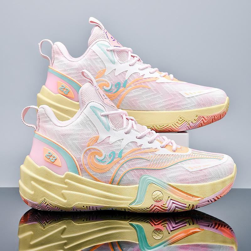 Large size 2025 new spring and autumn basketball shoes men's middle help running sports shoes students outdoor actual combat sneakers