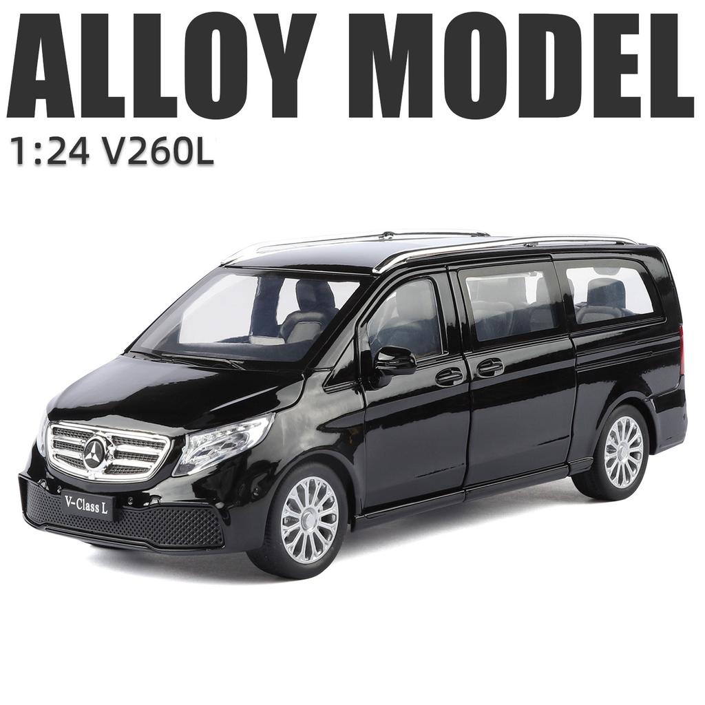 NEU 1/24 Benz V260 MPV Legierungsmodellauto Spielzeug Die-Cast Guss Sound und Licht Rückzieher Auto Spielzeug für Kinder Fahrzeug