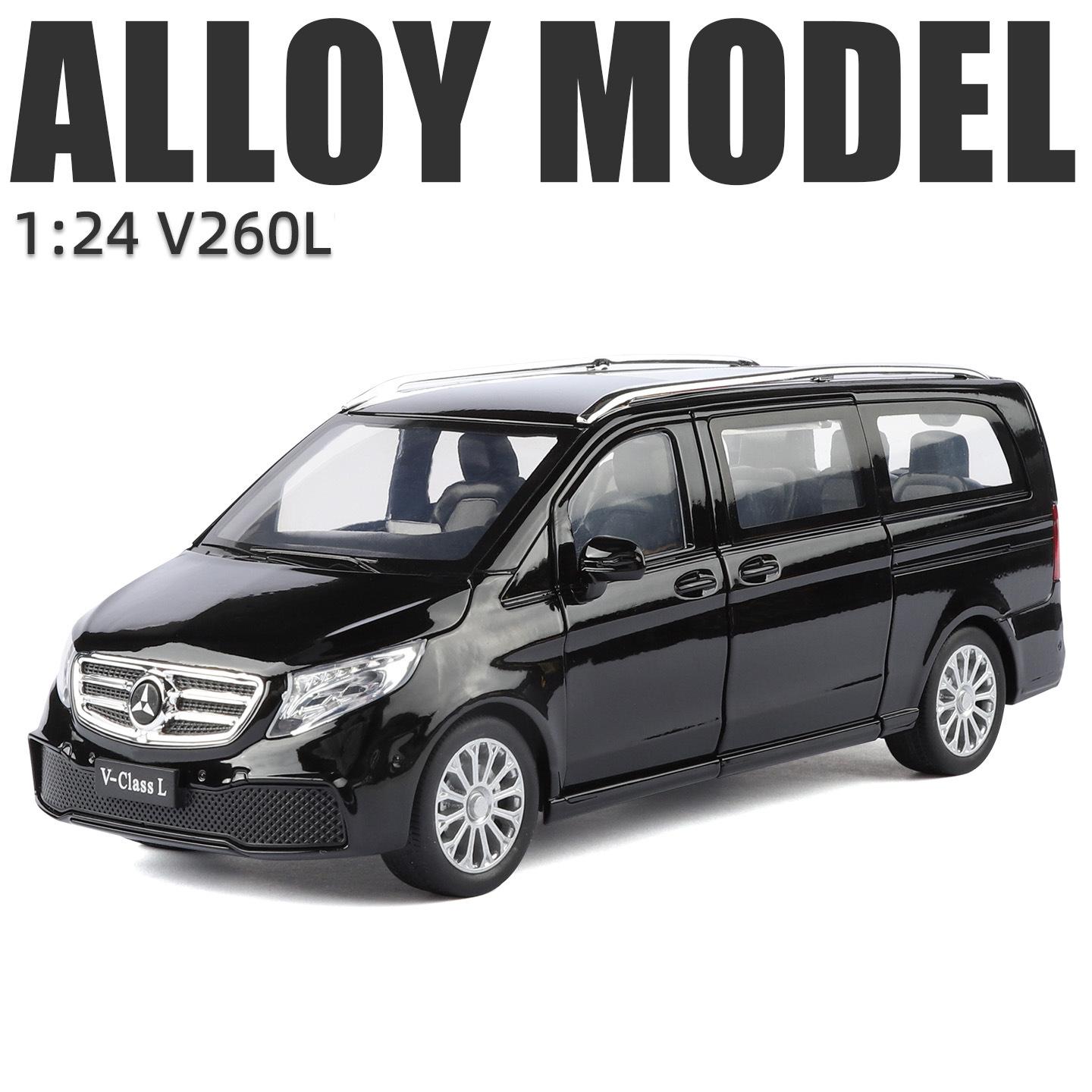 

НОВИЙ 1:24 Бенц V260 MPV Литий Модель Автомобиля Іграшка Литі Звук і Світло Відтягувана Машинка Іграшки Для Дітей Транспортний Засіб чорний