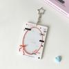 Cute Heart Bow Photocard Holder with Star Keychain Lace Frame Transparent ID Card Protector for Teen Girls Gift Card Display