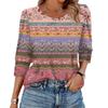 Womens Tops 3/4 Sleeve With Buttons Casual Blouses Summer Outfits Beach Vacation Clothes