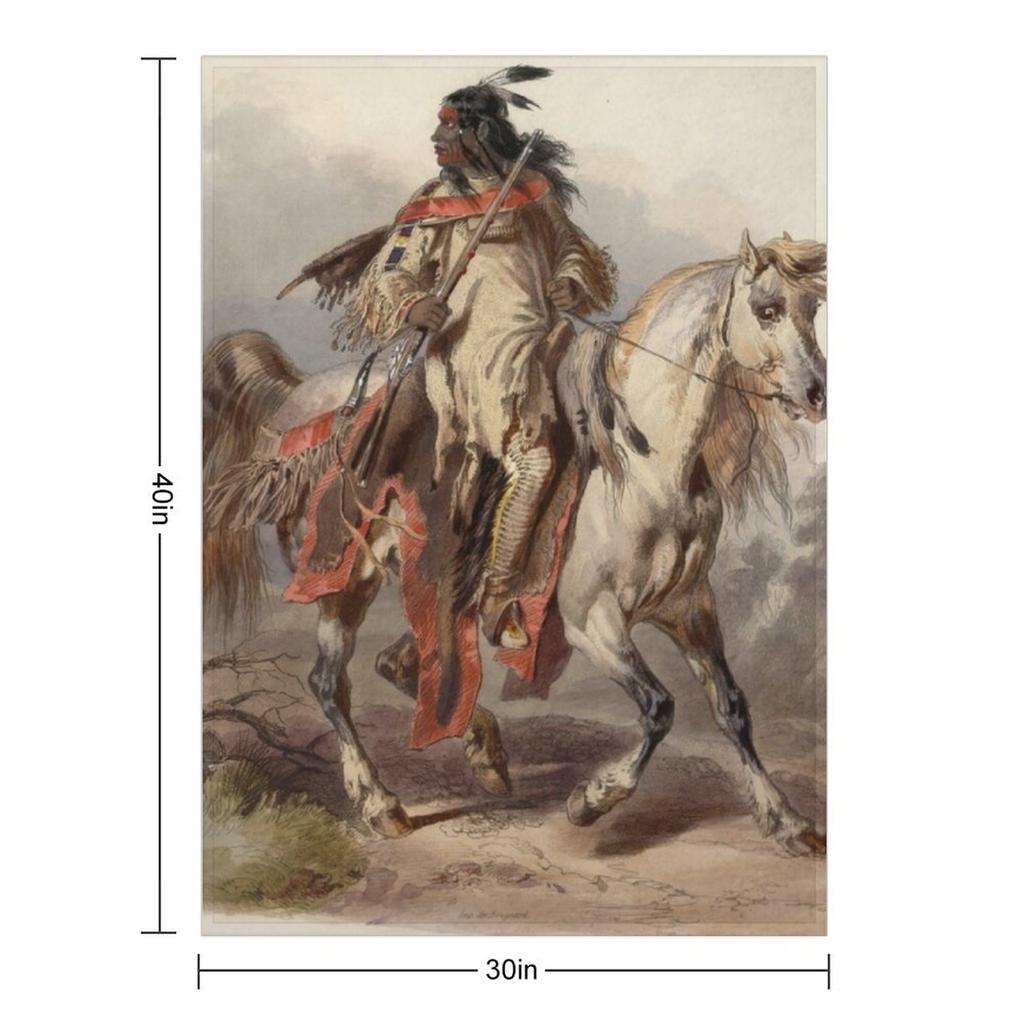 Blackfoot Indian Warrior Throw Blanket Summer Beddings Picnic Custom Soft Blankets