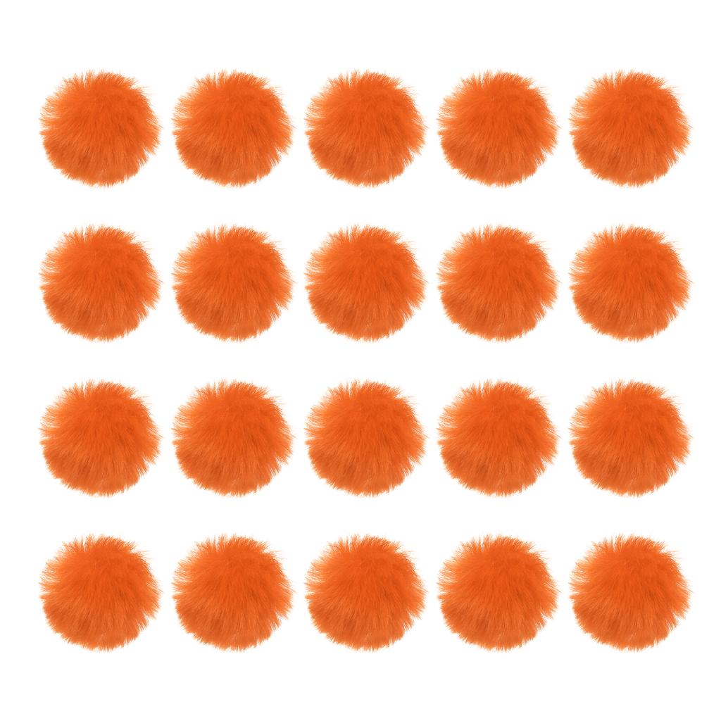 20 Pcs Faux Fur Pom Poms for Hats Fluffy Soft Fur Poms Balls with Elastic Loop for Keychain Knitting Hats DIY Scarves Gloves