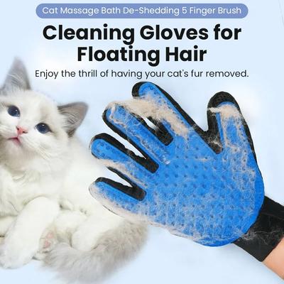 Katzenpflegehandschuh Haustierkatzenkamm Badebürste für Katzen Haarentfernung Massagebürste Weiche Borsten Haustierpflege Reinigungszubehör