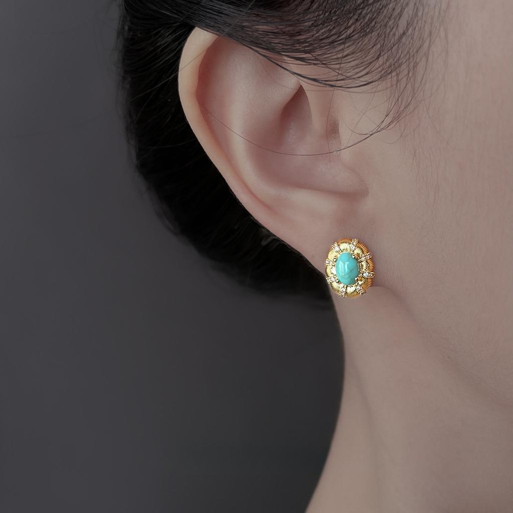 Female Art Retro Elliptical Earrings