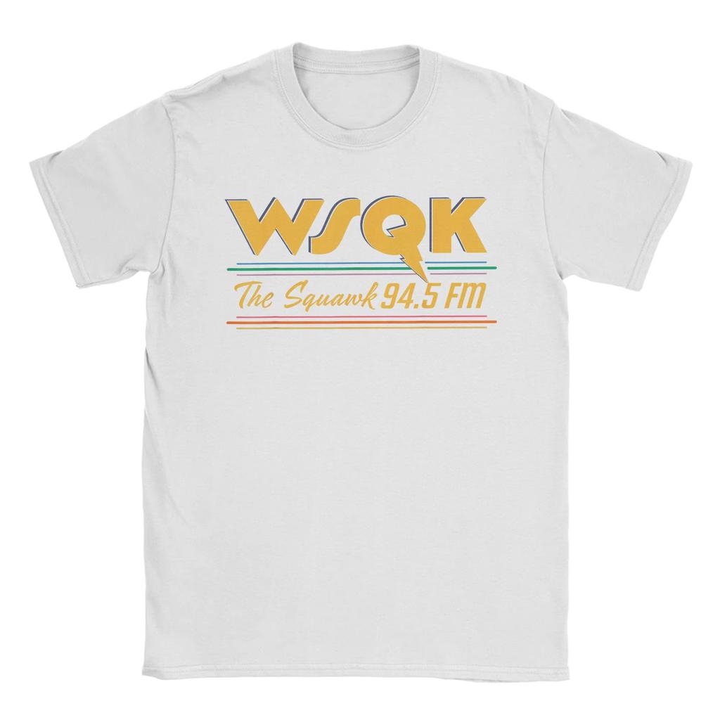 Harajuku TShirt Summer Season 5 WSQK The Squawk 945 FM Retro Logo Novelty TShirts Cotton Casual Plus Size Tee Shirt for Men