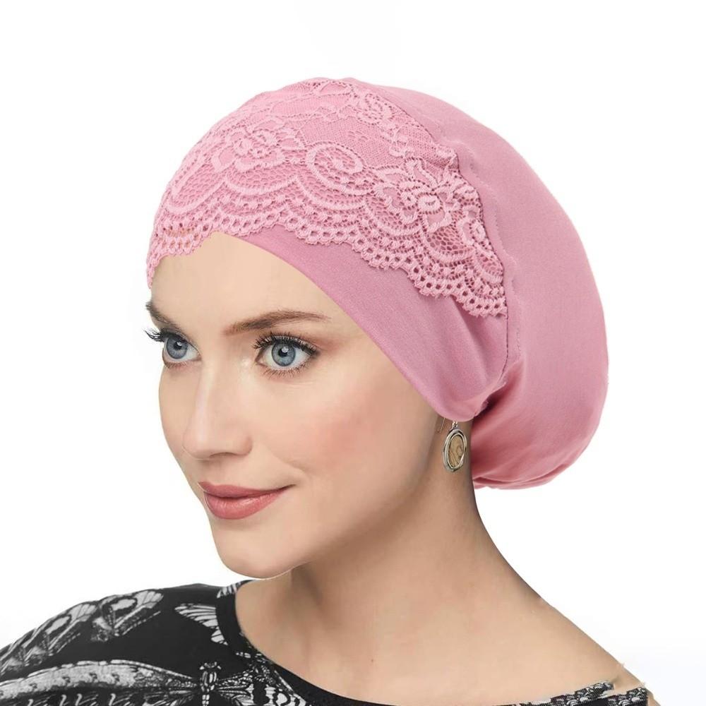 Breathable Inner Hijab Undercap Soft Turbante Fashion Lace Hijab Cap  Women Headwear