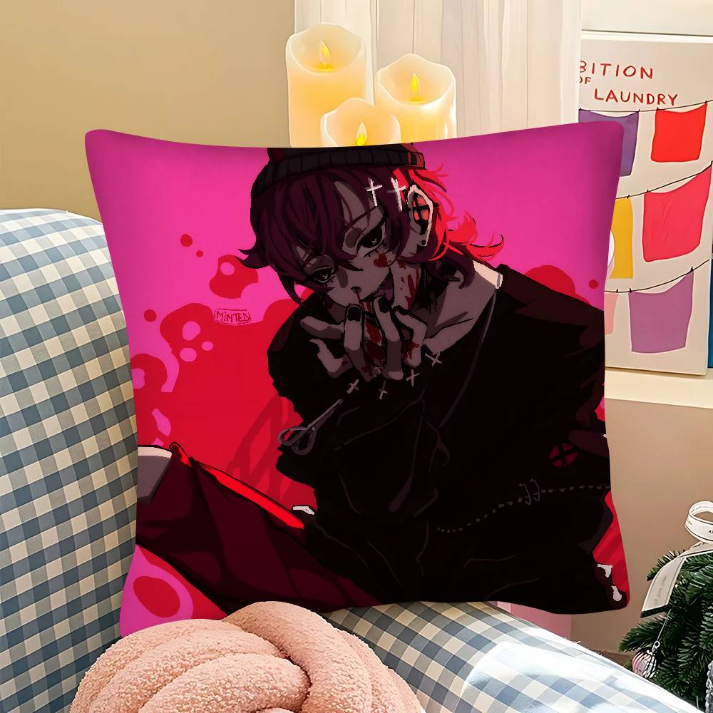 pc KKiller Chat Ronin Misaki Pillow Case Fashion Square Pillowcase Bedroom Sofa Room Ins Decoration Leisure