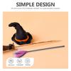 Creative Halloween Witch Broom Prop with Exquisite Workmanship Plastic and Gauze Material Safe for Adults Party Cosplay
