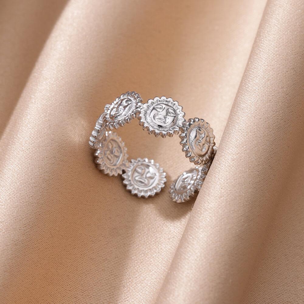 Anello aperto a forma di cuore in acciaio inossidabile color oro per donna, non scolorisce, alla moda, squisito, estetico, gioiello romantico per coppia