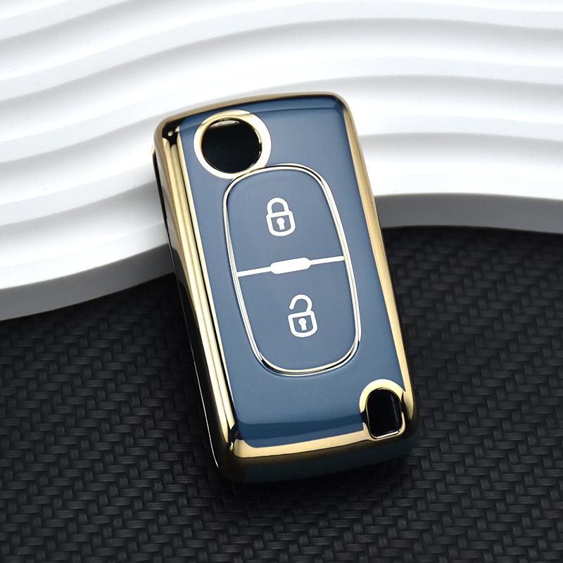 For Peugeot Partner Tepee 207 307 308 407 For Citroen C-Crosser C3 C4 Picasso Berlingo 2 Buttons Key Case Cover Case Keychain