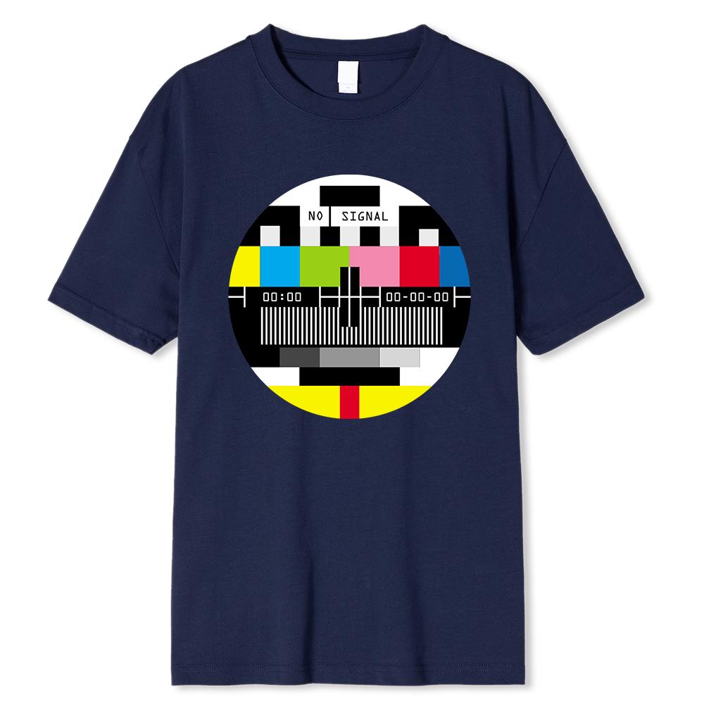 Pánské triko No Signal Tričko Hip-hop Streetwear Topy a trička Novinka Geometrické Krátký rukáv Letní Bavlněné tričko Oversize trička