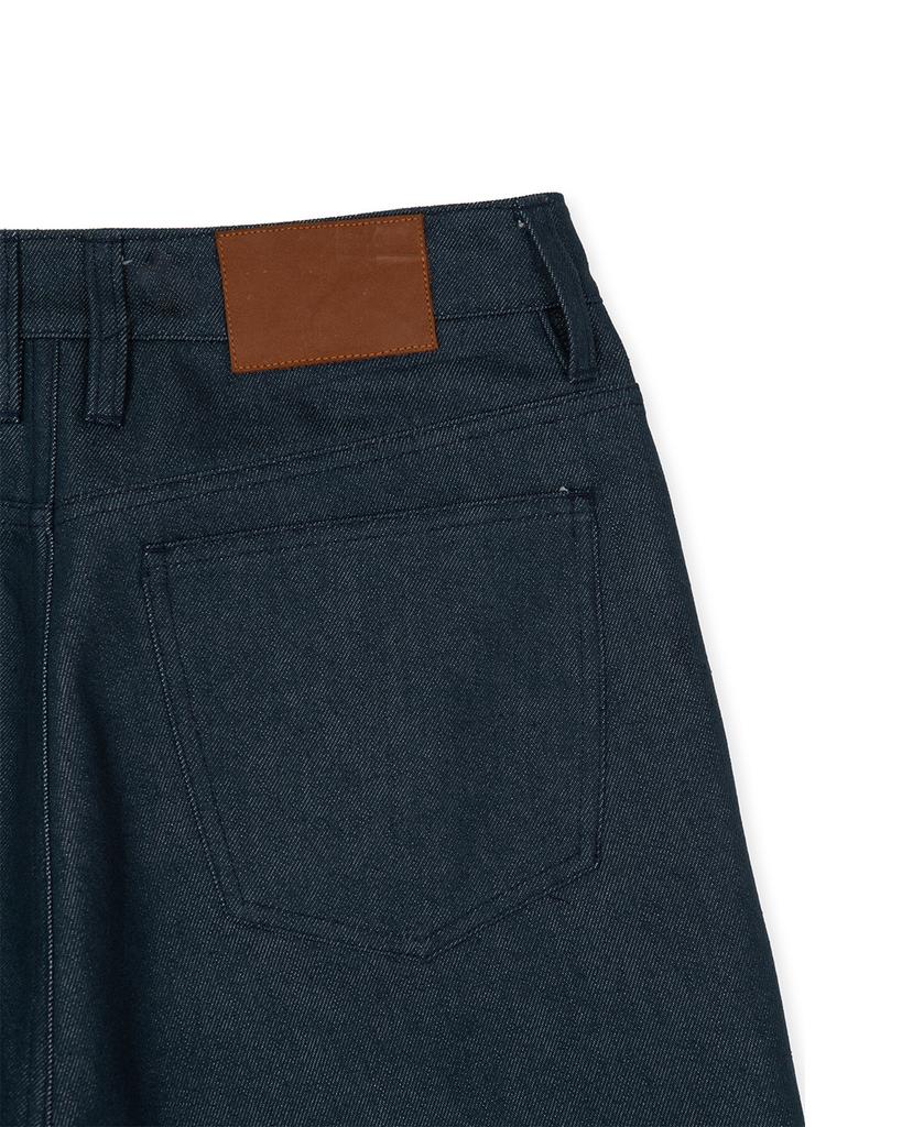 Sinkia Indigo Denim Trousers With Seam Line Tuck Detail