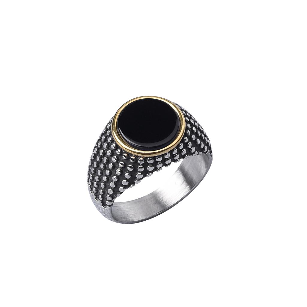 Men's Many Gemstone Style Styles 316LStainless Steel Onyx Party Rings Classic Fashion Trend Jewelry,High Quality Product