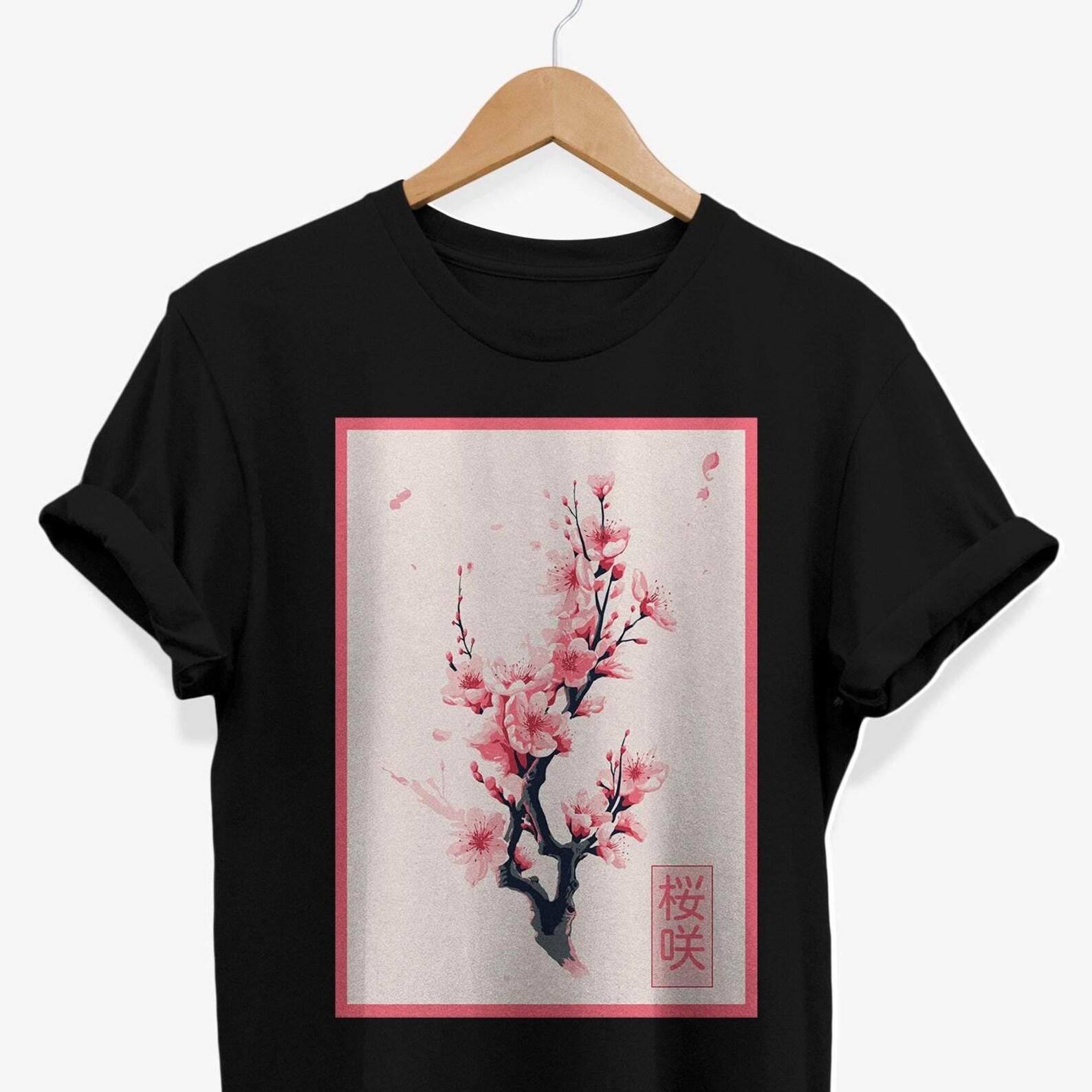 Cherry Blossom T-Shirt: Japanese Floral Art Graphic Tee 3XL